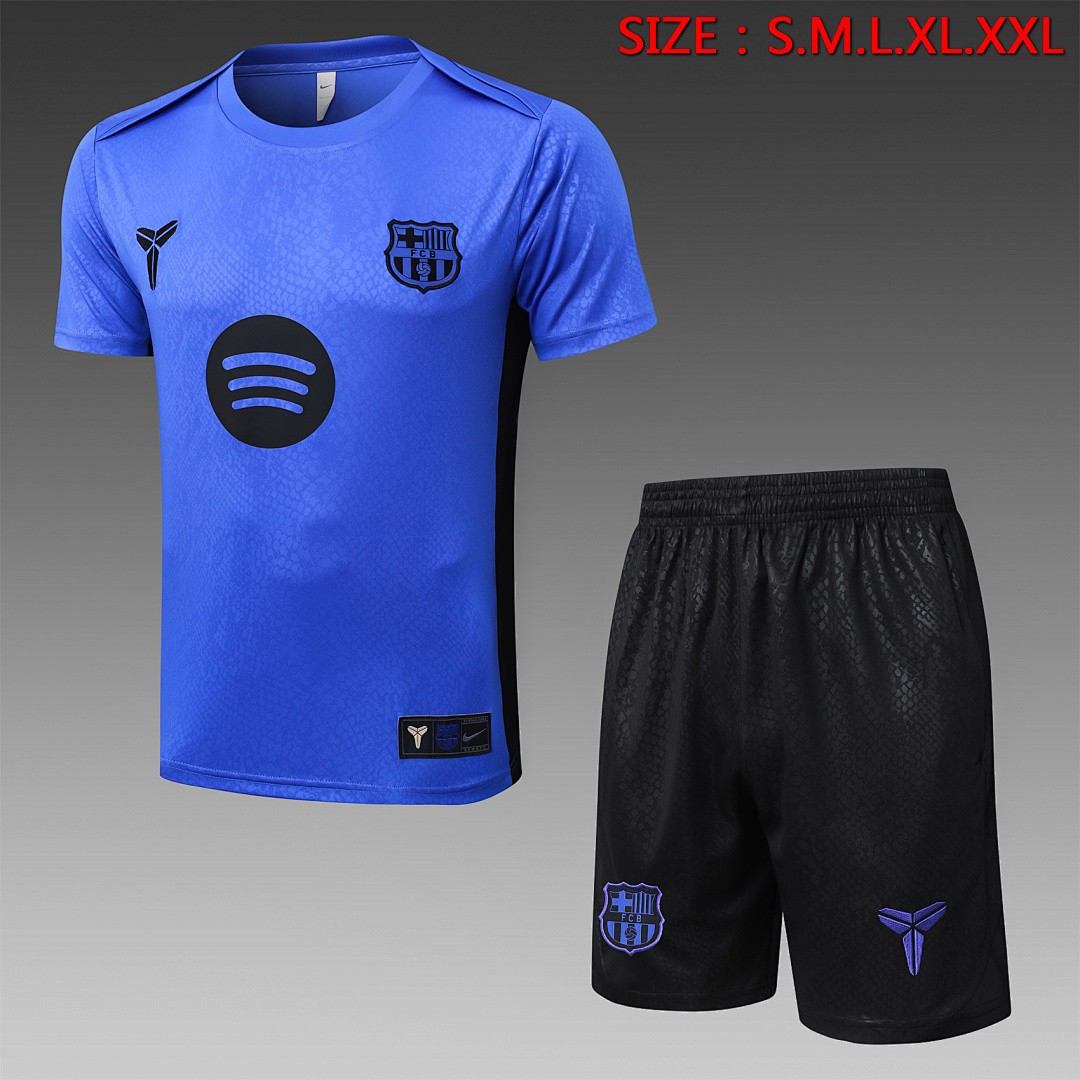 JER-2903_1 Barcelona Purple Short Sleeve Training Suit (Stamped Version) - 图片 1