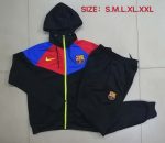 2021 Barcelona Long Zip Jacket with Hood, Black Color Blocking, S-2XL - 图片 9
