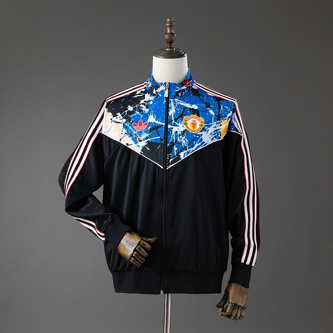 JER-2908_1 Man Utd x Stone Roses Track Top 'Black Multi' - 图片 1