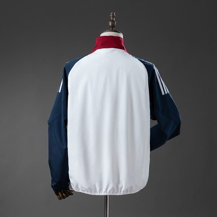 Manchester United Windbreaker - White & Navy Blue - 图片 3