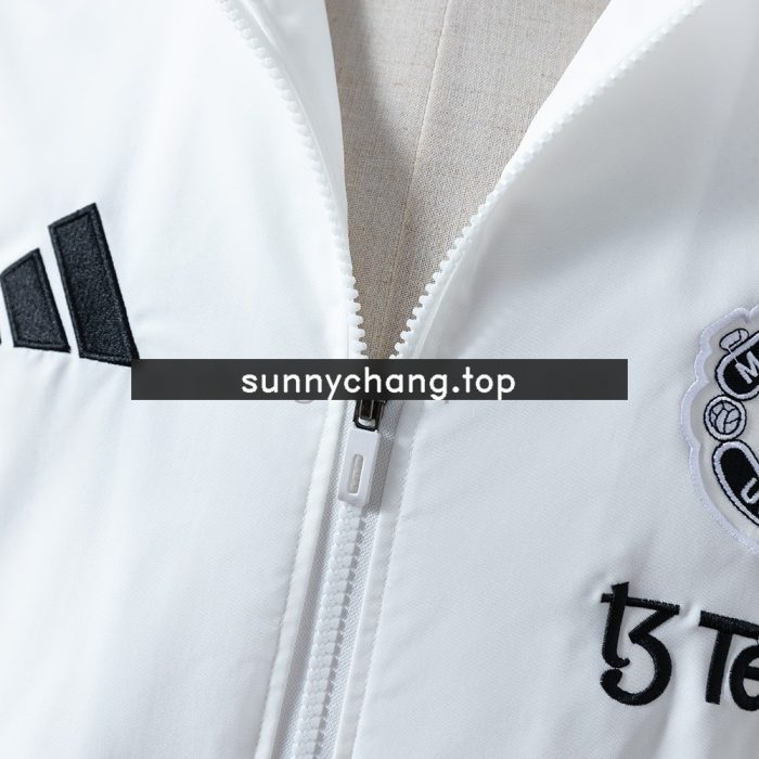 Manchester United Windbreaker - White & Navy Blue - 图片 6