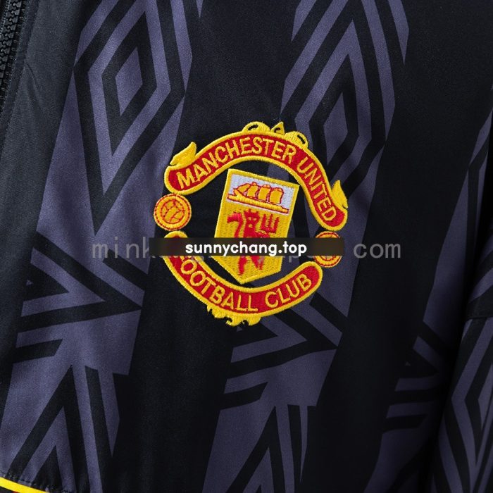 Man Utd 1992-1994 Retro Windbreaker - Black - 图片 8