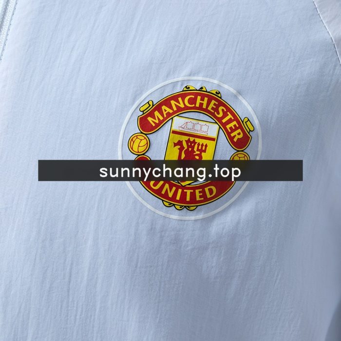 Manchester United Reversible Jacket Windbreaker - White & Blue - 图片 8