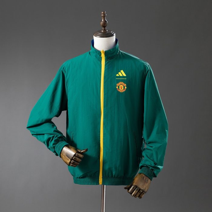 Manchester United Reversible Jacket Windbreaker - Blue & Army Green - 图片 3