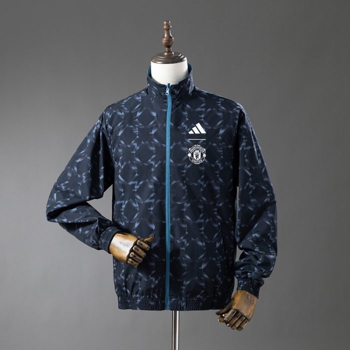 Manchester United Reversible Jacket Windbreaker - Blue & Black - 图片 2