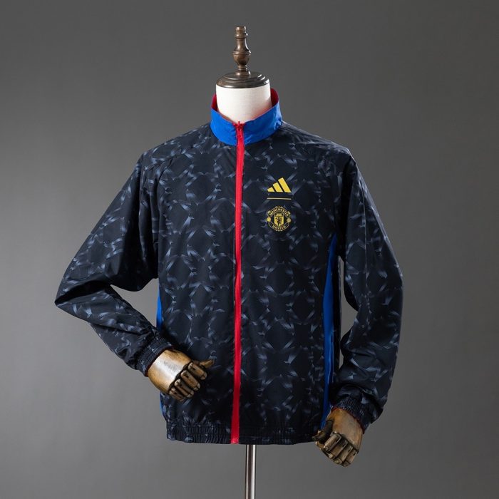 Manchester United Reversible Anthem Jacket Windbreaker - Black/Red - 图片 3