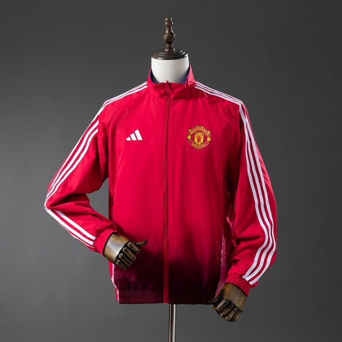 Manchester United Reversible Anthem Jacket Windbreaker - Black/Red - 图片 4