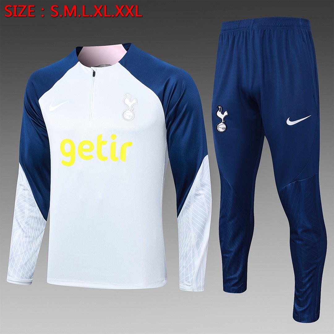 JER-3007_1 Tottenham Hotspur 23-24 Half Zip Jacket Light Grey - 图片 1