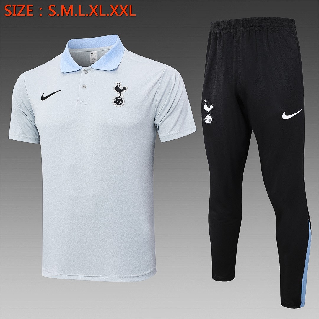 JER-3010_1 Tottenham Hotspur 24-25 Light Gray Polo - 图片 1