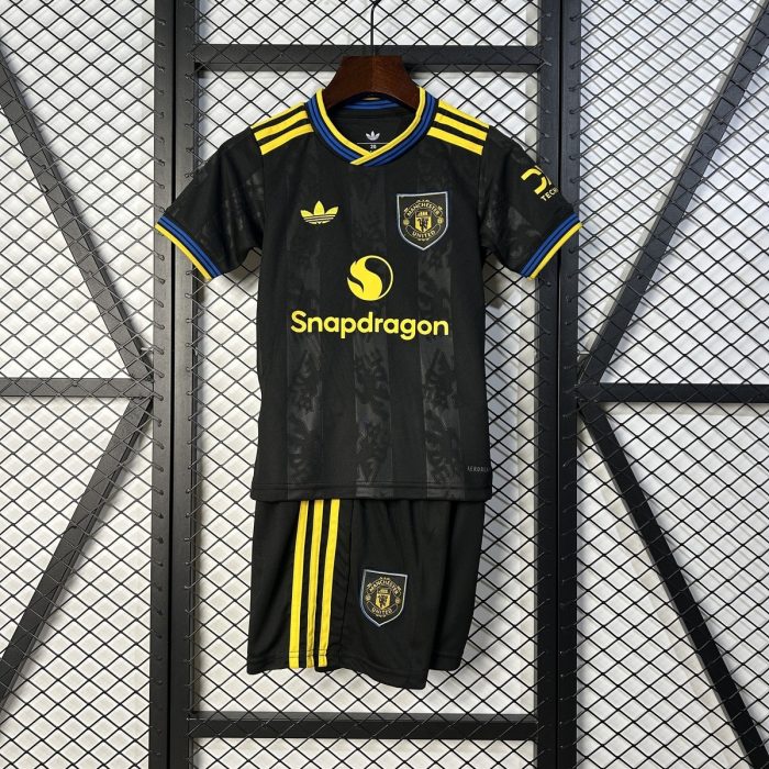25/26 Kids Manchester United Third Away Kit Size 16-28 - 图片 2