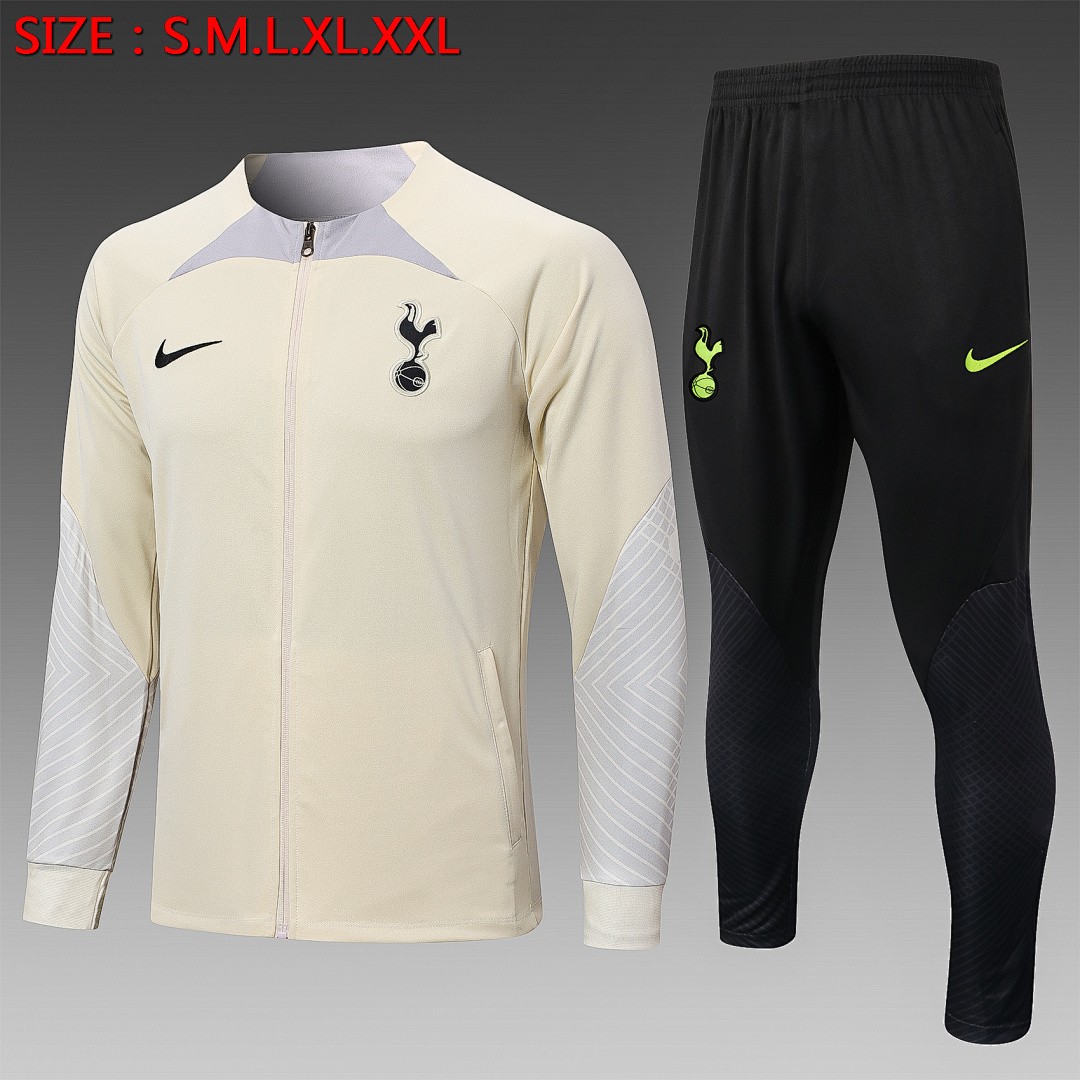 JER-3023_1 Tottenham Hotspur 22-23 Yellow Long Zip Jacket - 图片 1