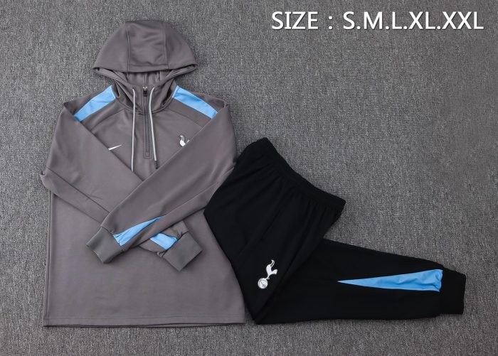 Tottenham Hotspur 24-25 Half-Zip Hoodie Dark Grey - 图片 2