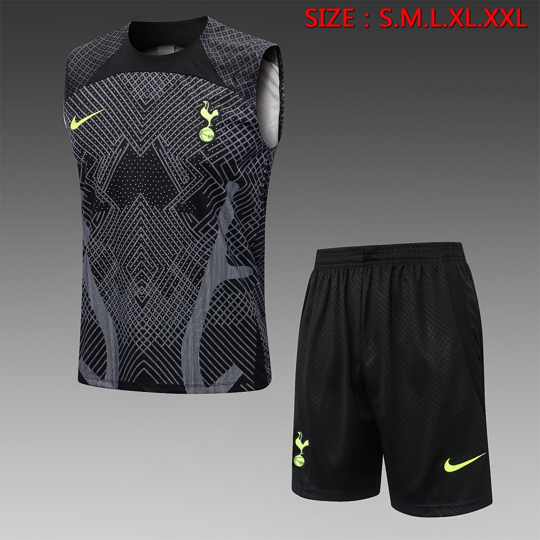 JER-3038_1 Tottenham Hotspur 22-23 Black Grey Vest - 图片 1