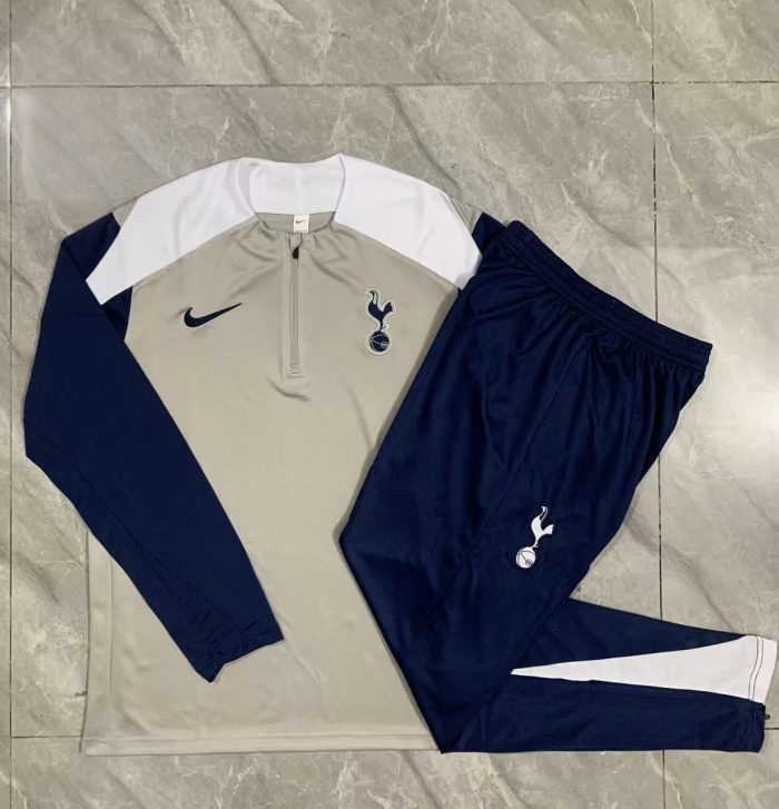 Tottenham Hotspur Light Gray Half-Zip Jacket Kids - 图片 4