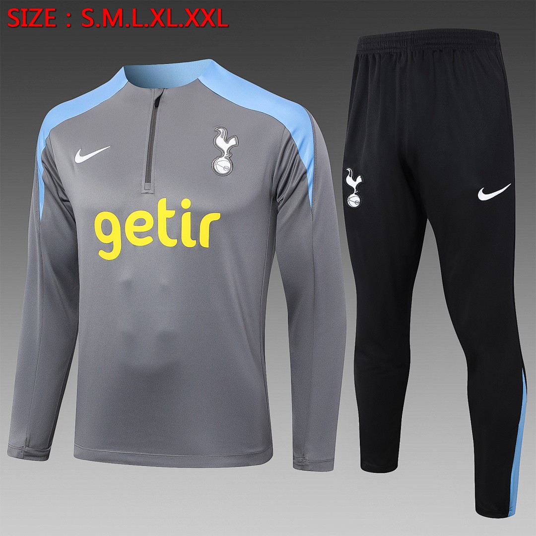JER-3046_1 Tottenham Hotspur 24-25 Half-Zip Jacket Dark Gray - 图片 1