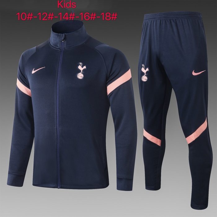 2021 Tottenham Hotspur Navy Blue Children's Long Zipper Jacket - 图片 2