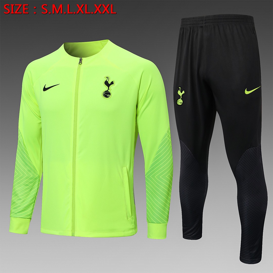 JER-3058_1 Tottenham Hotspur 22/23 Long Zip Jacket Fluorescent Green - 图片 1