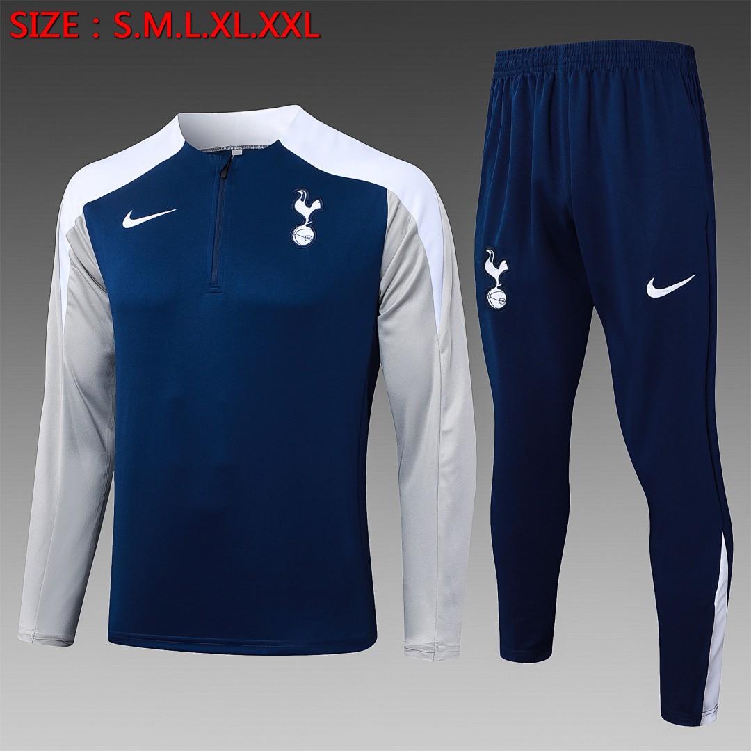 JER-3063_1 Tottenham Hotspur 25/26 Semi-Zip Jacket Navy Blue - 图片 1
