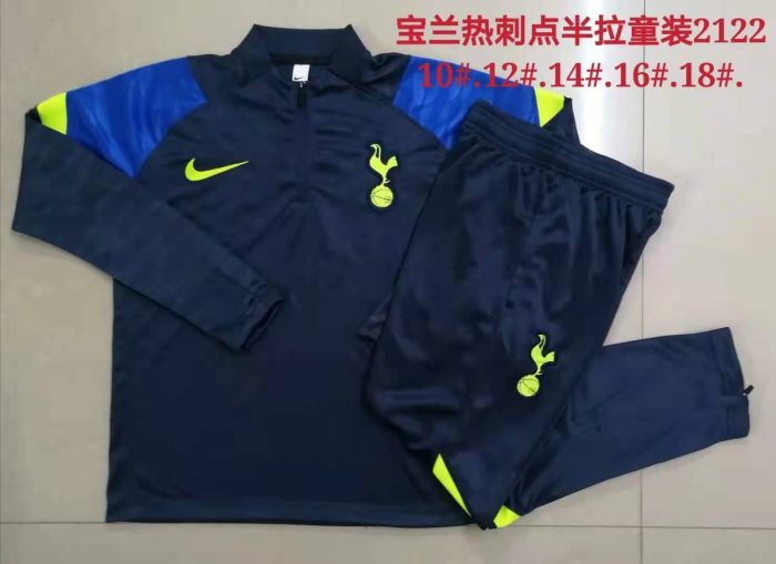 Tottenham Hotspur 21-22 Half-Zip Jacket Royal Blue Kids - 图片 3