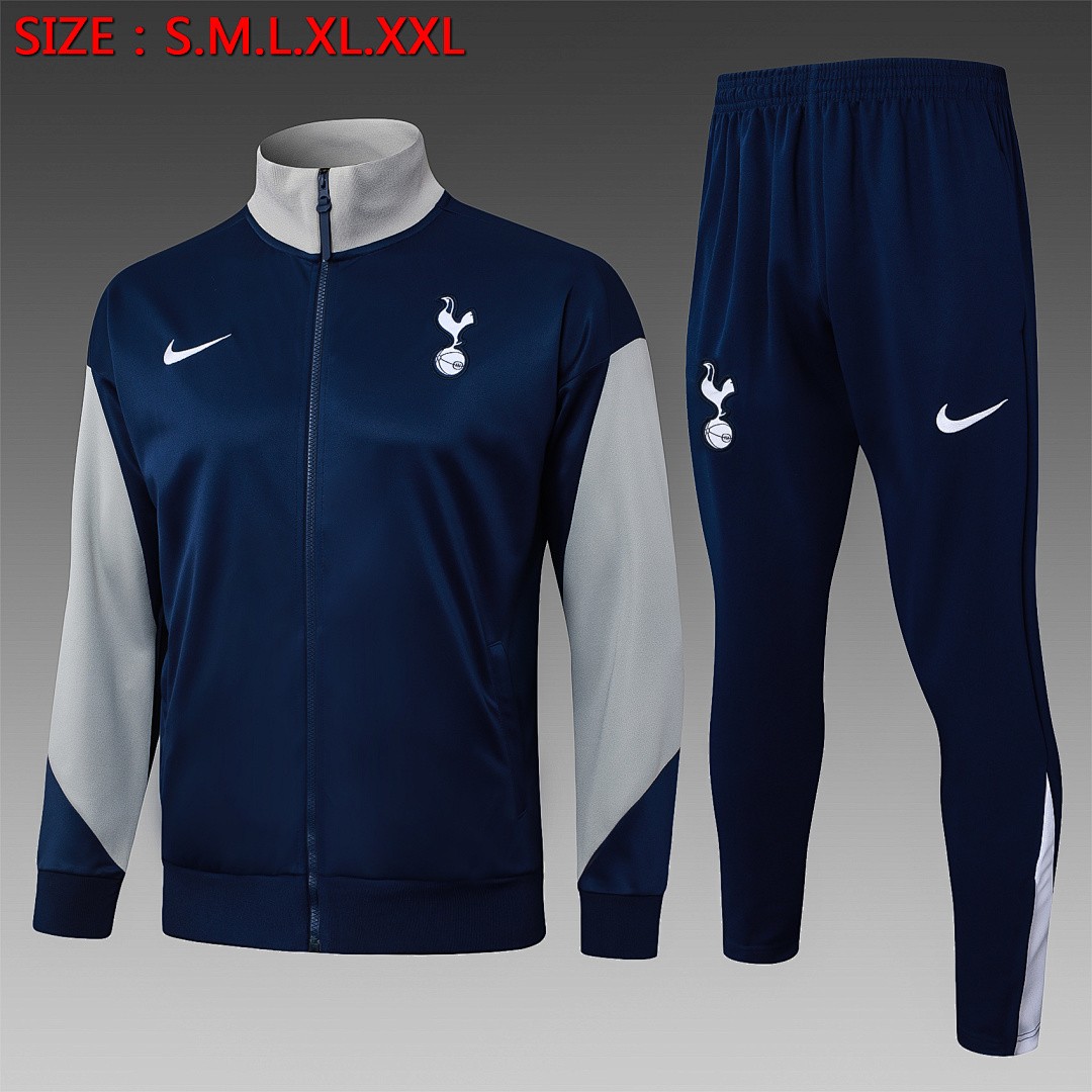 JER-3084_1 Tottenham Hotspur 25/26 Long Zipper Jacket Blue - 图片 1