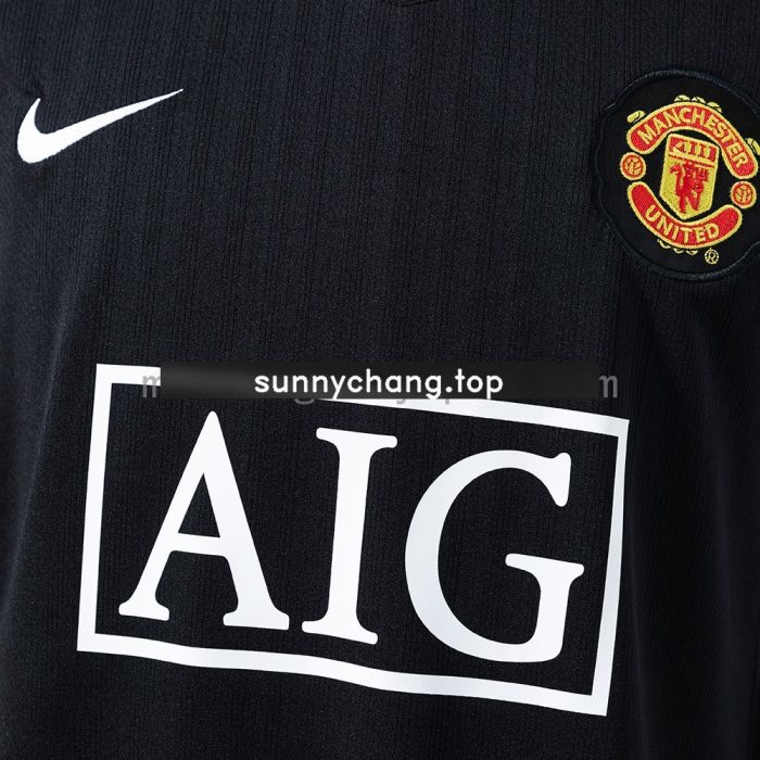 Man Utd 07/08 Black Retro Long Sleeve Jersey - 图片 6