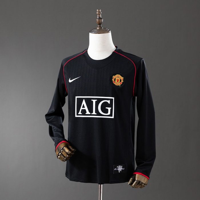 Man Utd 07/08 Black Retro Long Sleeve Jersey - 图片 9
