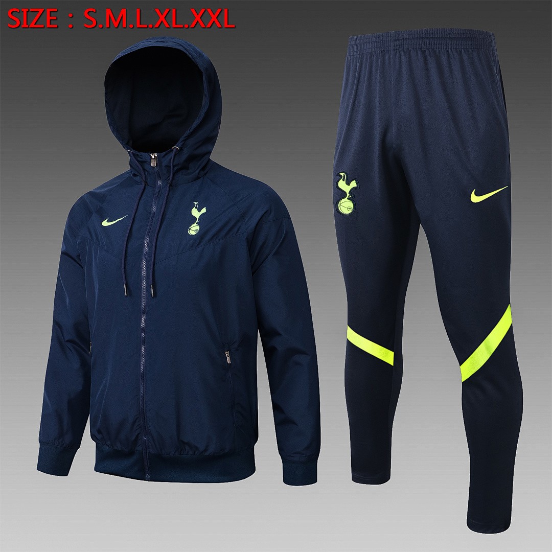 JER-3101_1 Tottenham Hotspur 21-22 Navy Blue Windbreaker (Original Waterproof Fabric) - 图片 1