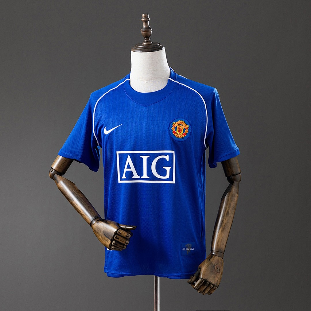 JER-3105_1 Man Utd 07/08 Goalkeeper Blue Retro Jersey - 图片 1