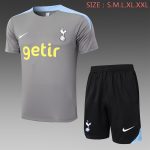 Tottenham Hotspur 24-25 Season Grey Short Sleeve Training Set with 5-Inch Shorts