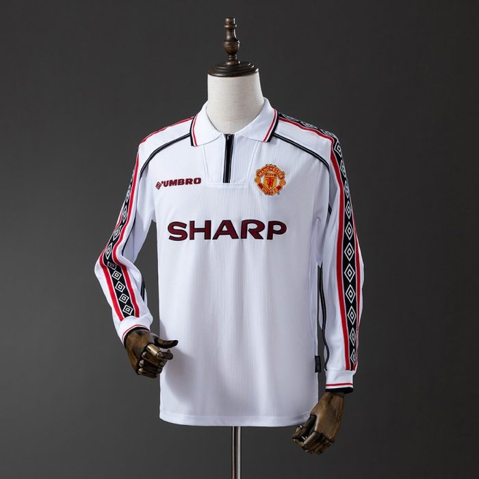 Man Utd 98/99 White Long Sleeve Retro Jersey - 图片 8