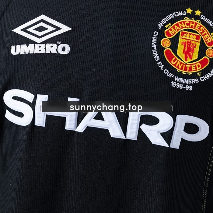 Man Utd 98/99 2nd Away Champions League Edition Long Sleeve Retro Jersey - 图片 5