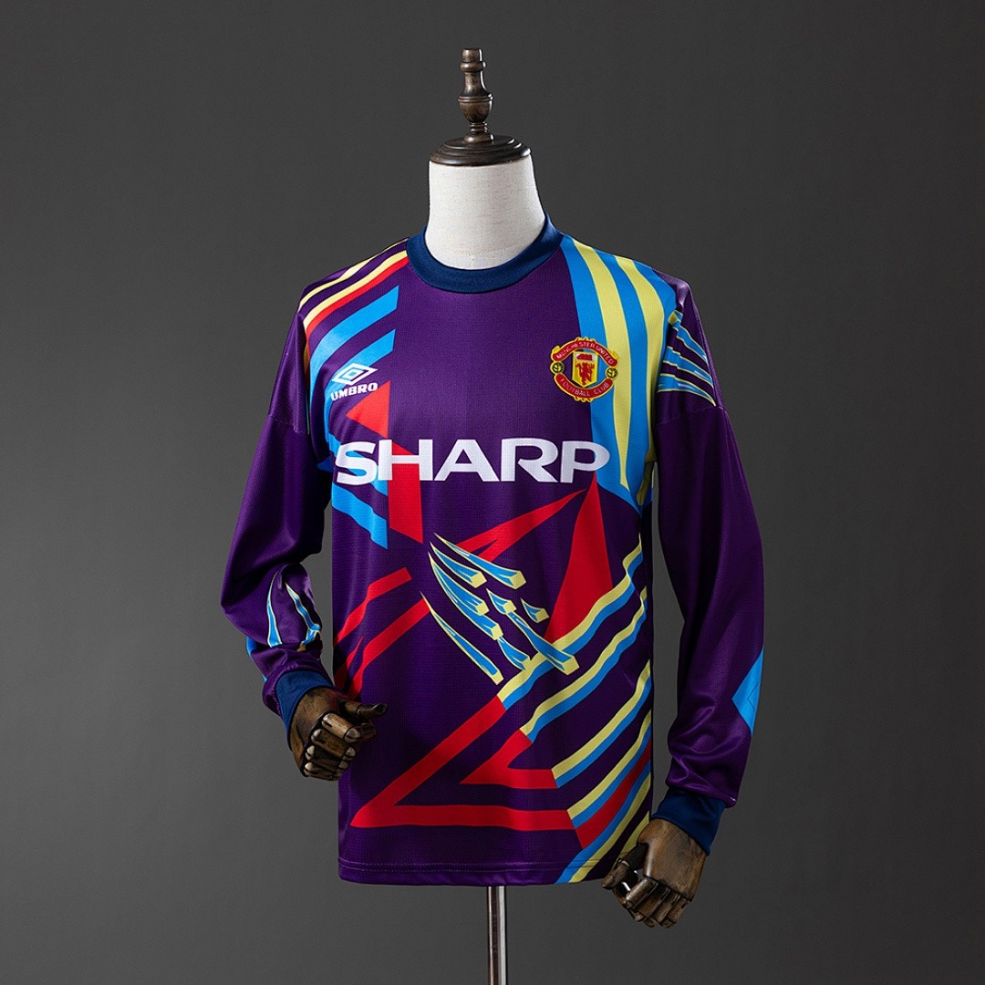 JER-3192_1 Man Utd 1992-1994 Goalkeeper Long Sleeve Retro Jersey - 图片 1