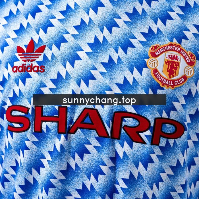 Manchester United 1990-1992 Away Retro Long Sleeve Jersey - 图片 5