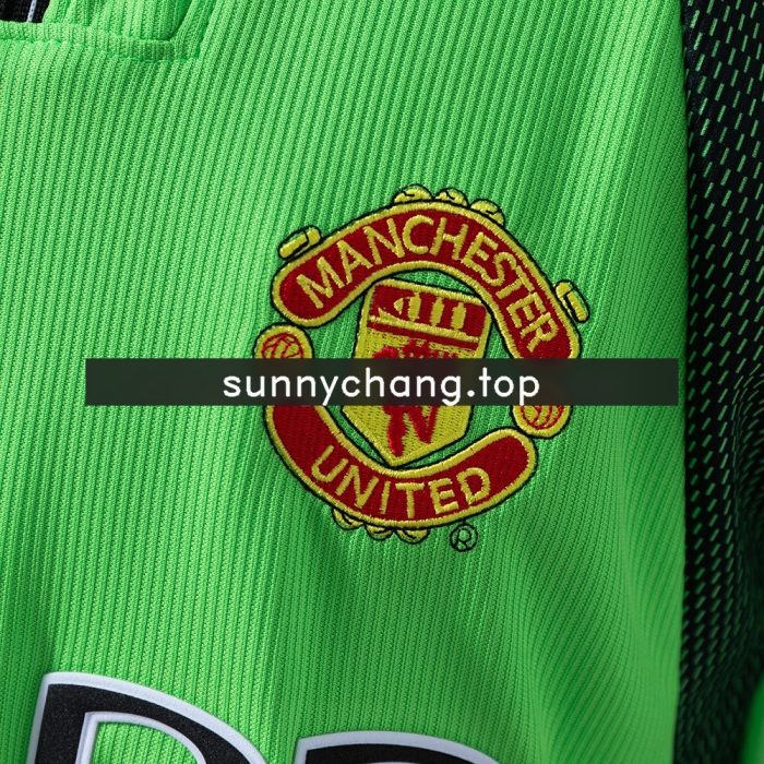 Man Utd 1998/99 Goalkeeper Green Long Sleeve Retro Jersey - 图片 4