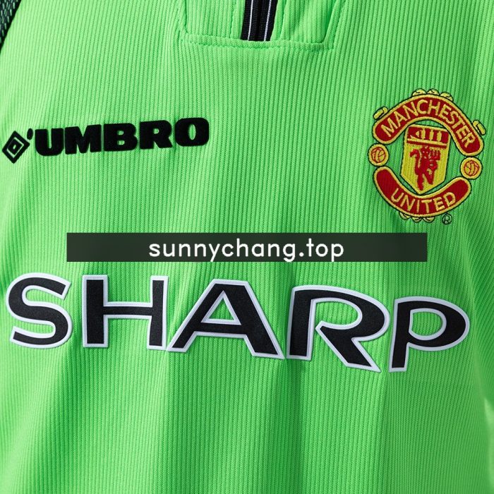 Man Utd 1998/99 Goalkeeper Green Long Sleeve Retro Jersey - 图片 5