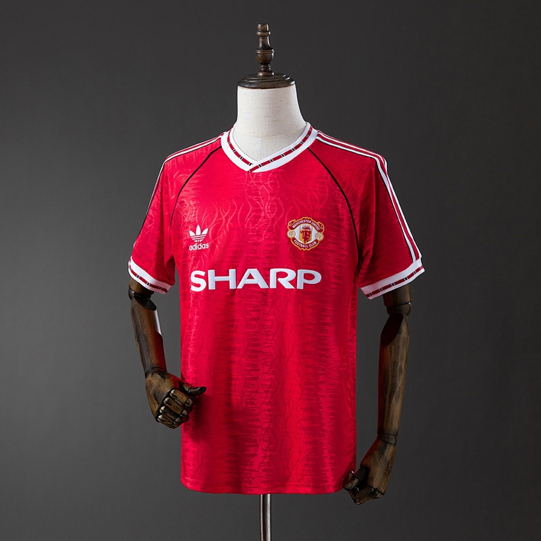 JER-3239_1 Manchester United 1990-1992 Home Retro Shirt S-XXL - 图片 1