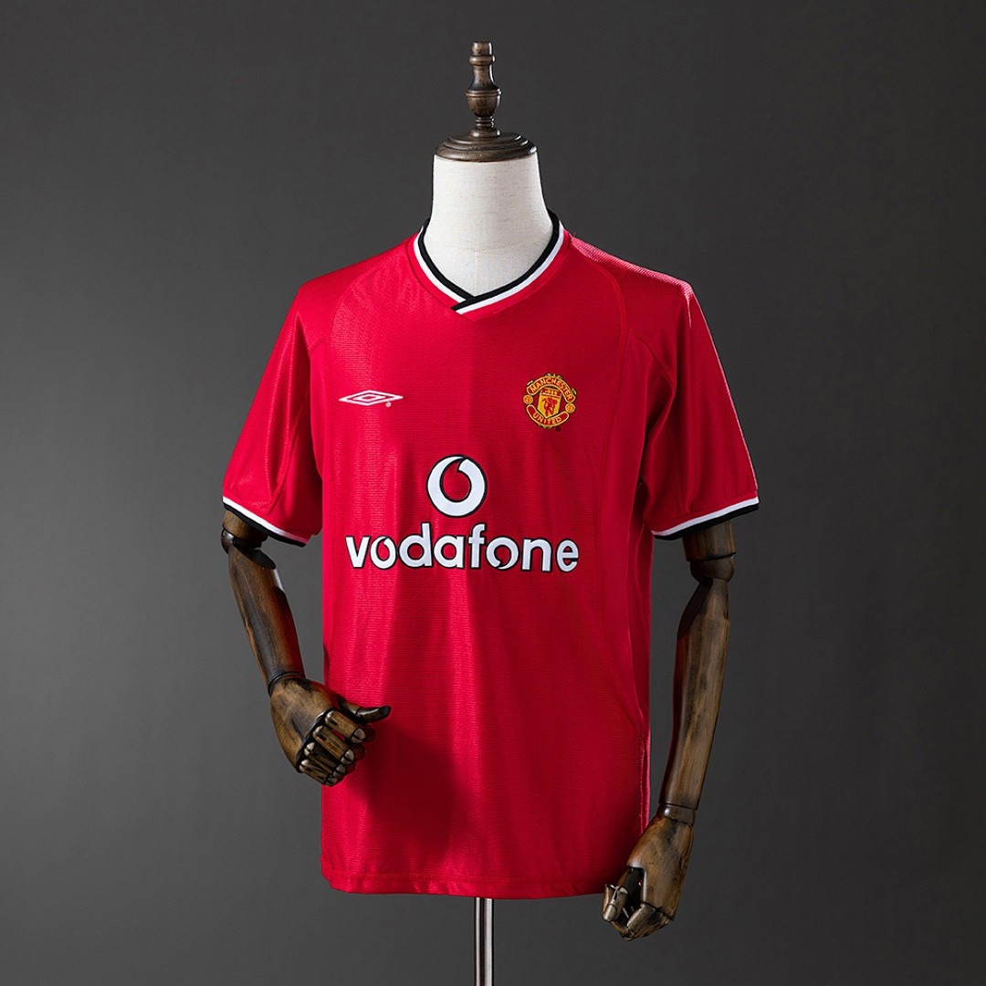 JER-3242_1 Retro 2000/2001 Manchester United Home Jersey S-XXL - 图片 1