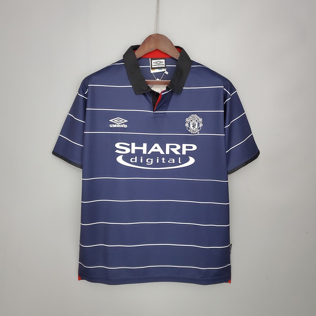 JER-3301_1 Manchester United 1999-2000 Away Retro Jersey S-XXL - 图片 1