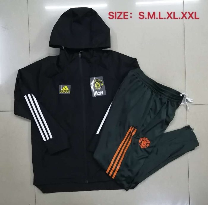 2021 Man Utd Black Windbreaker S-2XL - 图片 9