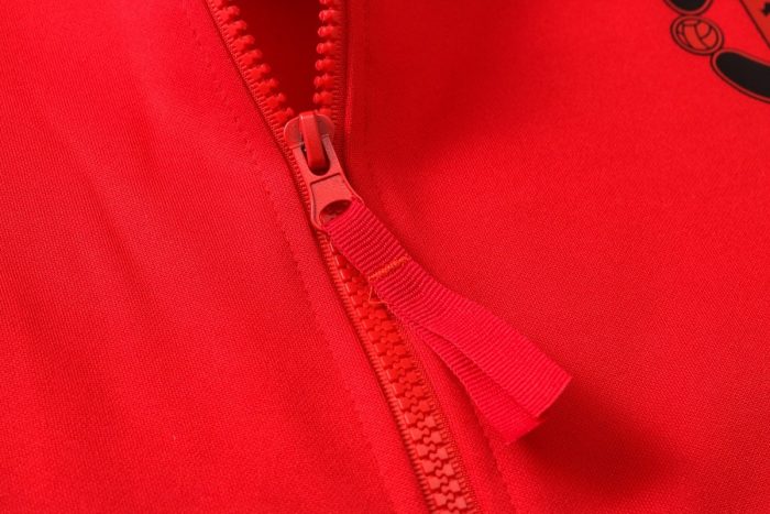 2021 Manchester United Red Long Zip Jacket with Hood S-2XL - 图片 5