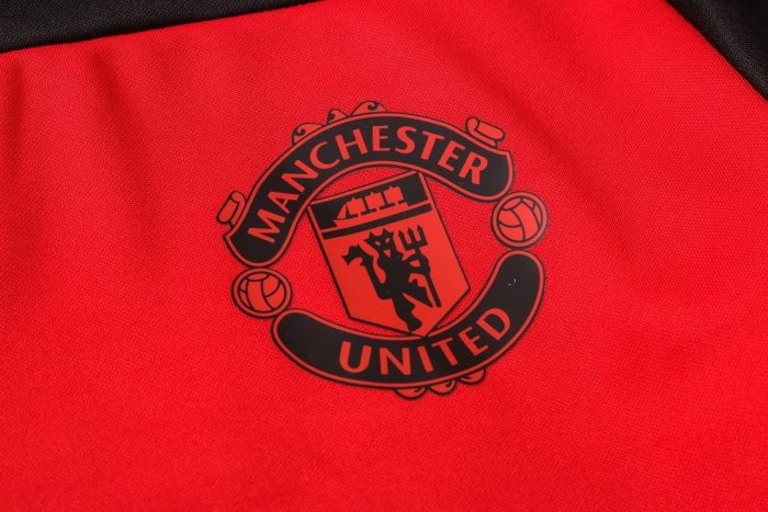 2021 Manchester United Red Long Zip Jacket with Hood S-2XL - 图片 6