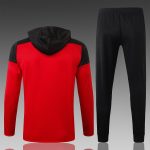 2021 Manchester United Red Long Zip Jacket with Hood S-2XL - 图片 7
