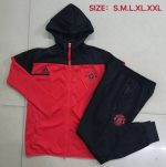 2021 Manchester United Red Long Zip Jacket with Hood S-2XL - 图片 9