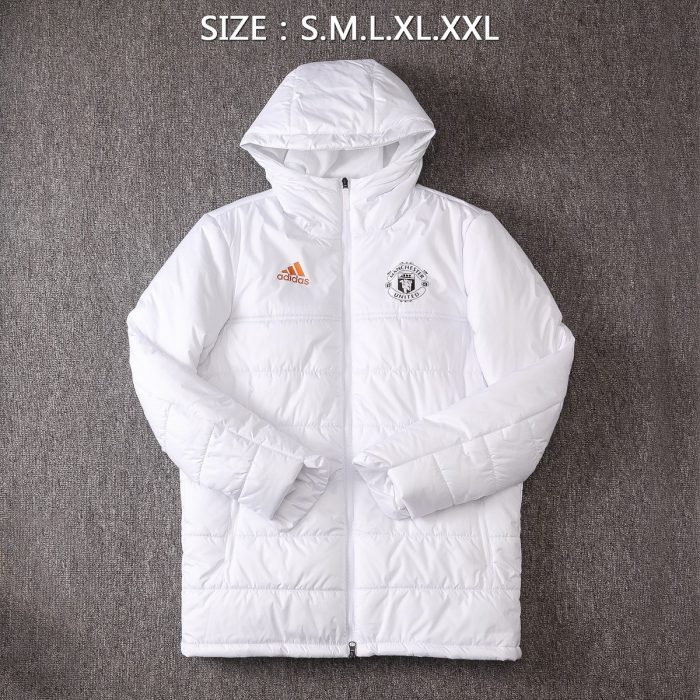 2021 Man Utd White Cotton Jacket - 图片 7