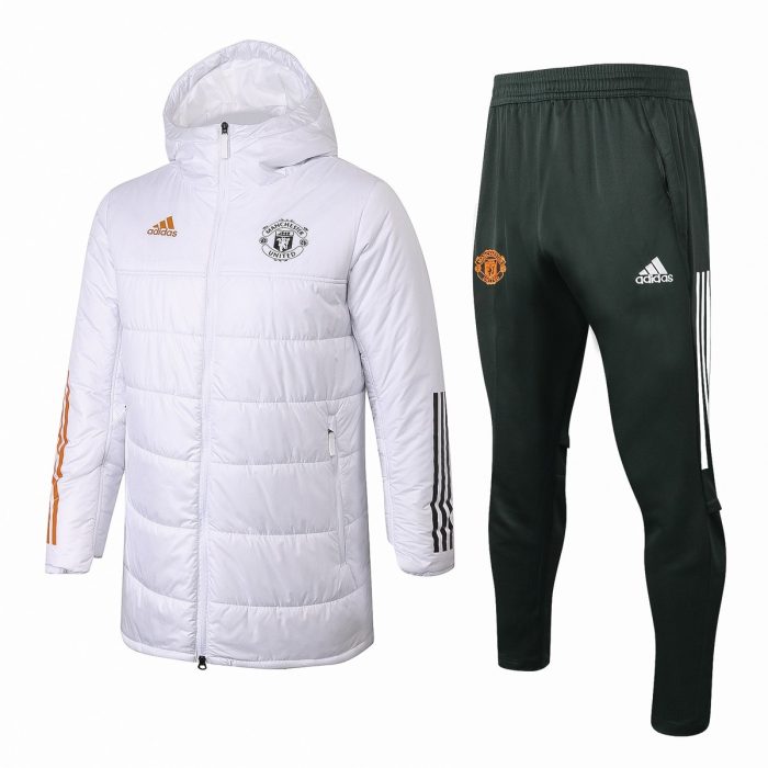 2021 Man Utd White Cotton Jacket - 图片 8