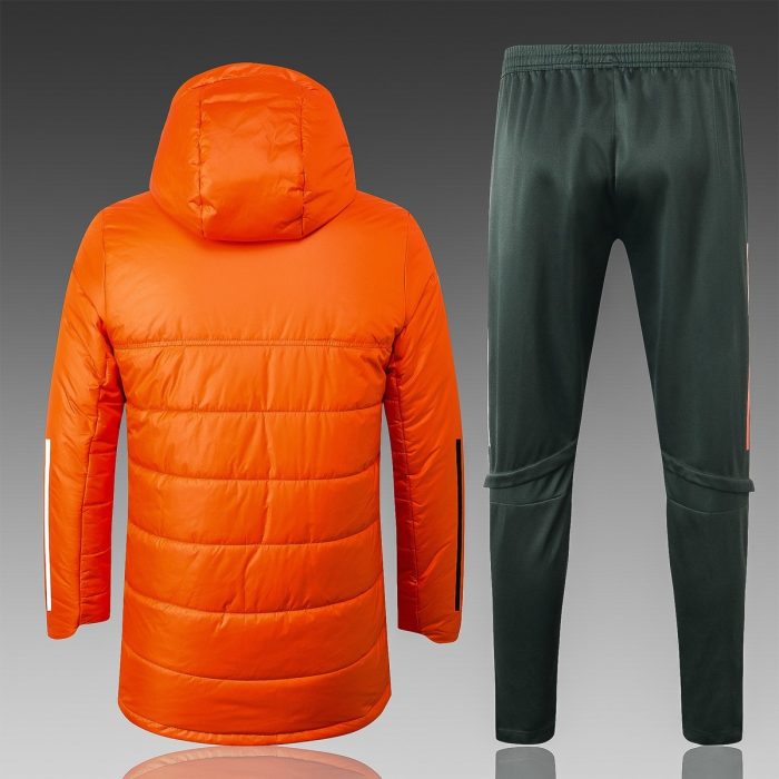 2021 Man Utd Orange Cotton Jacket - 图片 2