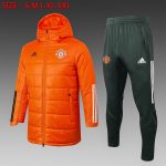 2021 Man Utd Orange Cotton Jacket - 图片 3