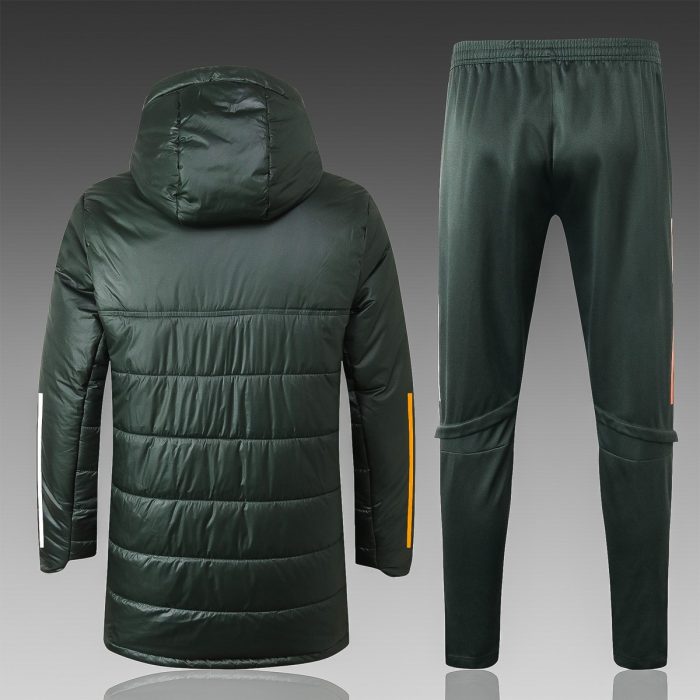 2021 Man Utd Military Green Cotton Jacket - 图片 2