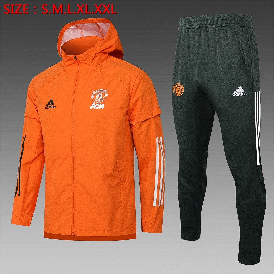 JER-3408_1 2021 Man Utd Orange Windbreaker S-2XL - 图片 1