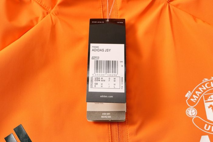 2021 Man Utd Orange Windbreaker S-2XL - 图片 2